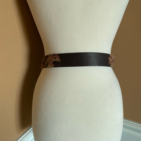 Berge Leather and Calf hair Statement Belt M - Picture 2 of 6